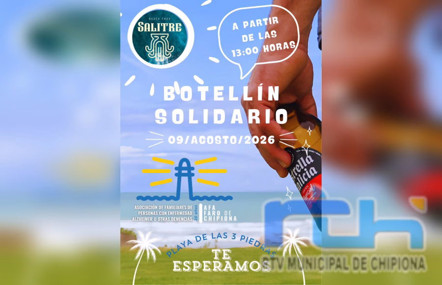 Este domingo llega al chiringuito Salitre el Botellín Solidario a beneficio de la asociación de Alzheimer y otras demencias de Chipiona