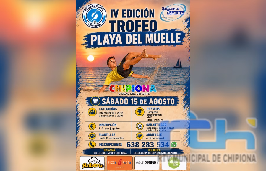 El sábado se disputa en Chipiona un trofeo de fútbol playa infantil y cadete