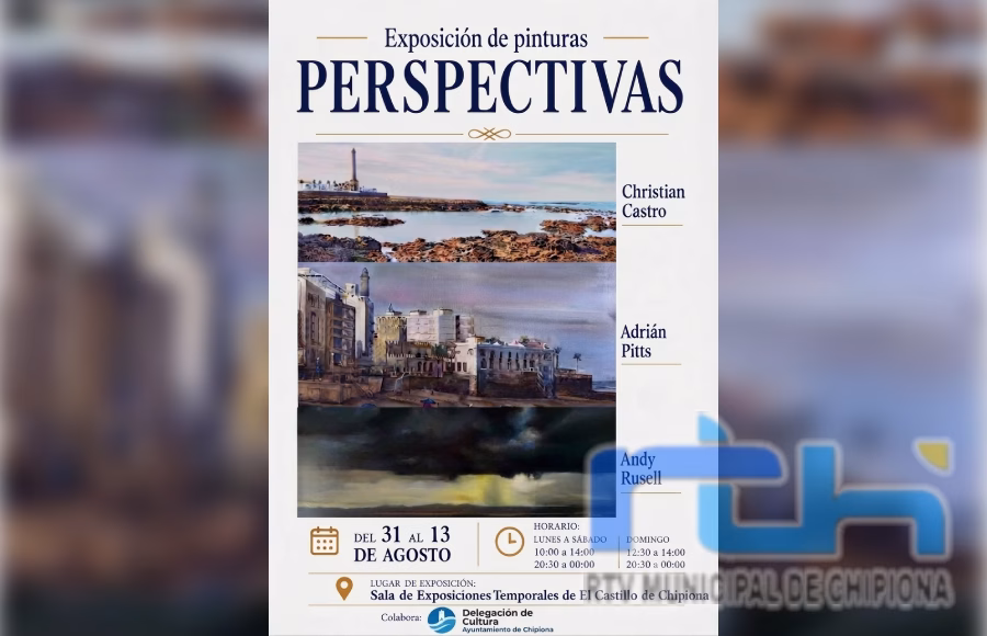 Últimos días para ver en el Castillo de Chipiona la muestra pictórica ‘Perspectivas, de Christian Castro, Adrián Pitts y Andy Rusell