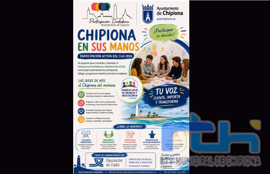Isabel María Fernández anuncia la puesta en marcha de «Chipiona en sus manos» para fortalecer el Consejo Local de Infancia y Adolescencia