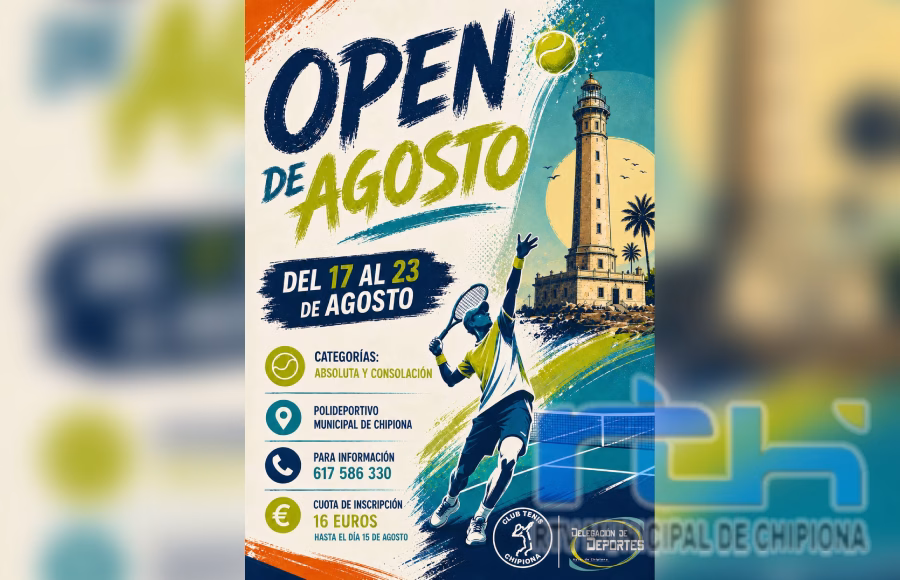 Recta final del periodo de inscripciones para el Open de Tenis de agosto en Chipiona