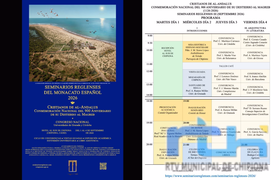 Los Seminarios Reglenses del Monacato Español de 2026 se celebrarán del 1 al 4 de septiembre en Chipiona