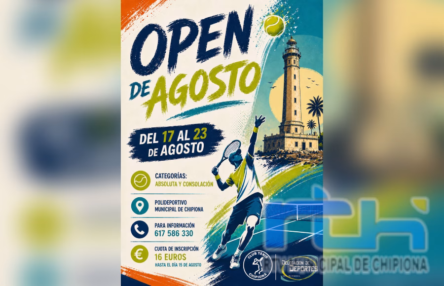 32 participantes en el Open de Tenis de agosto que comienza esta tarde en Chipiona