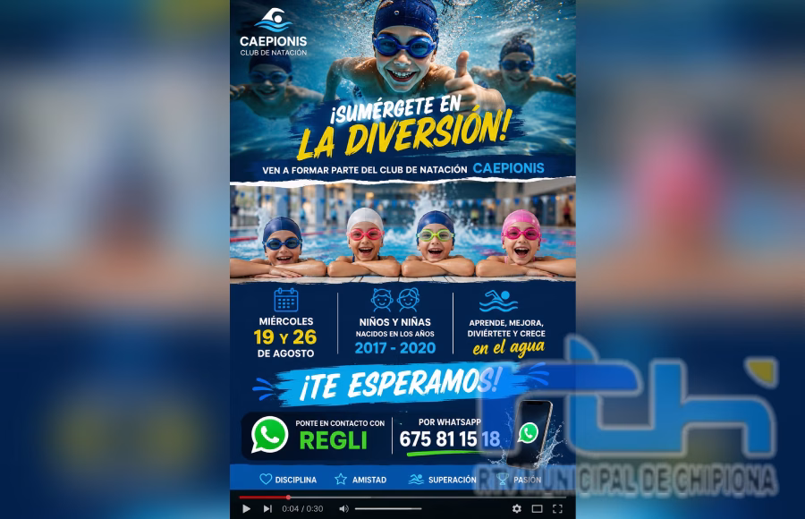 Convocan dos jornadas para que los menores se acerquen al Club Natación Caepionis