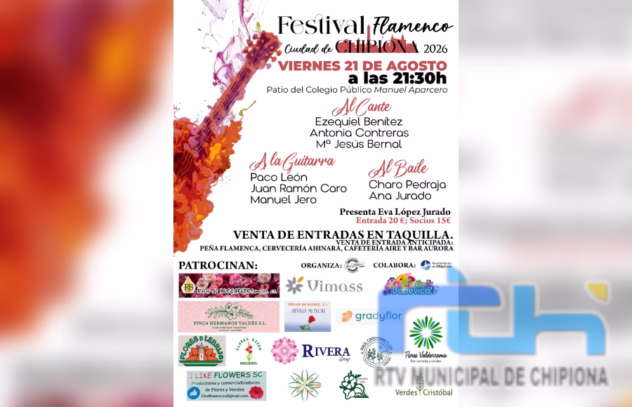 Mañana se celebra la gran noche del Festival Flamenco Ciudad de Chipiona