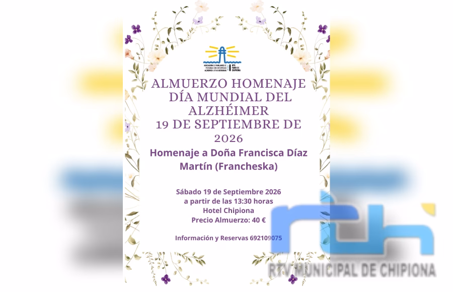 AFA Faro de Chipiona conmemora el Día Mundial del Alzheimer con un almuerzo y un reconocimiento a Francisca Díaz Martín ‘Francheska’