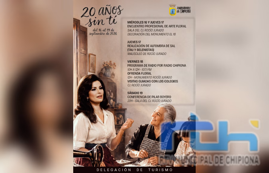 Chipiona conmemora el vigésimo aniversario sin Rocío Jurado con una programación especial bajo el título ‘20 años sin ti’