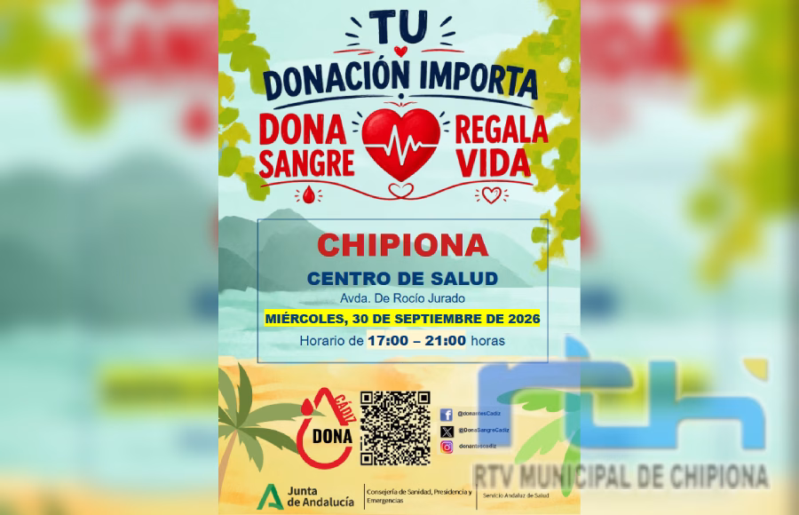 Convocan a una nueva donación colectiva de sangre en Chipiona para el miércoles 30 de septiembre
