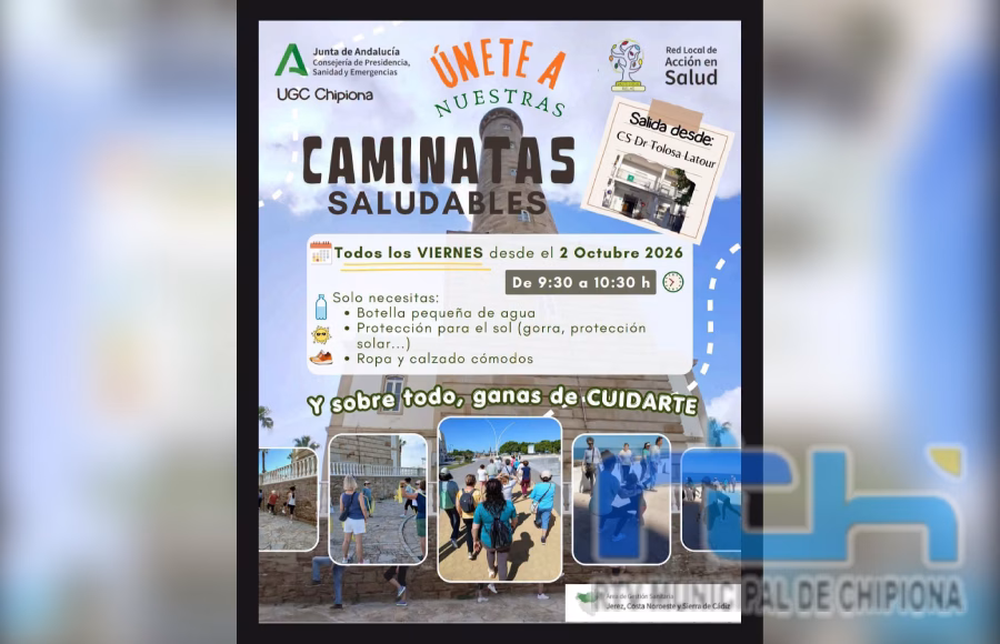 Las caminatas saludables del Centro de Salud de Chipiona continúan mañana viernes