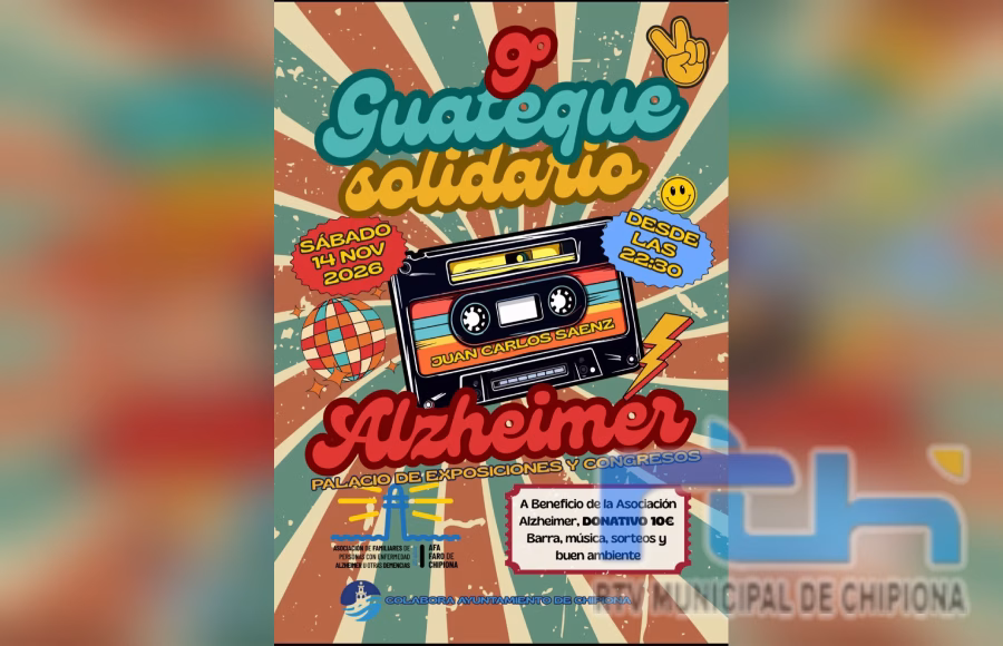 La Asociación de Familiares de Enfermos de Alzheimer de Chipiona anuncia su guateque para el 14 de noviembre