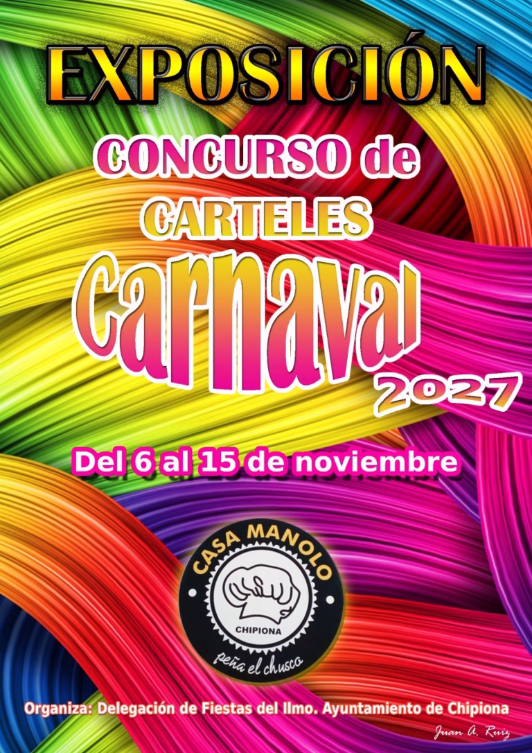 La exposición de carteles del Carnaval de Chipiona 2027 abrirá sus puertas el 6 de noviembre con 34 obras de las 46 presentadas